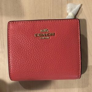 Coach watermelon leather snap wallet